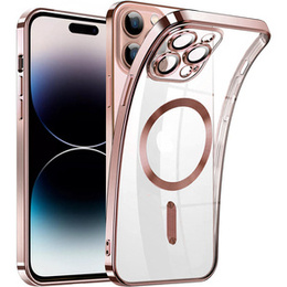 Zestaw Etui do iPhone 14 Pro Max, MagSafe Hybrid, różowe + Szkło