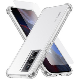 Zestaw Etui do Xiaomi Poco F5 Pro, Dropproof, Przezroczyste + Szkło
