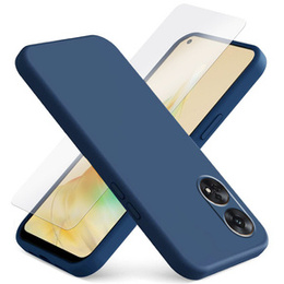 Zestaw Etui silikonowe do Oppo Reno8 T, Silicone Lite, Niebieskie + szkło