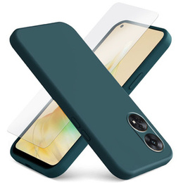 Zestaw Etui silikonowe do Oppo Reno8 T, Silicone Lite, Zielone + szkło